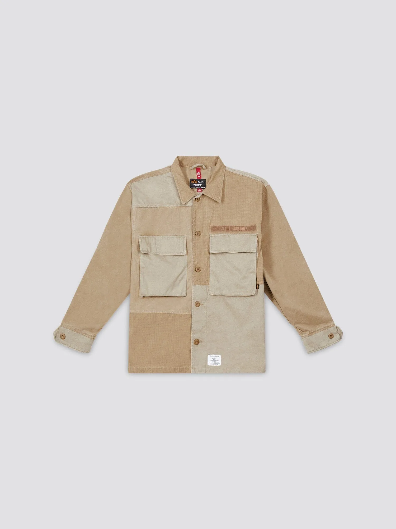 MIXED MEDIA SHIRT JACKET