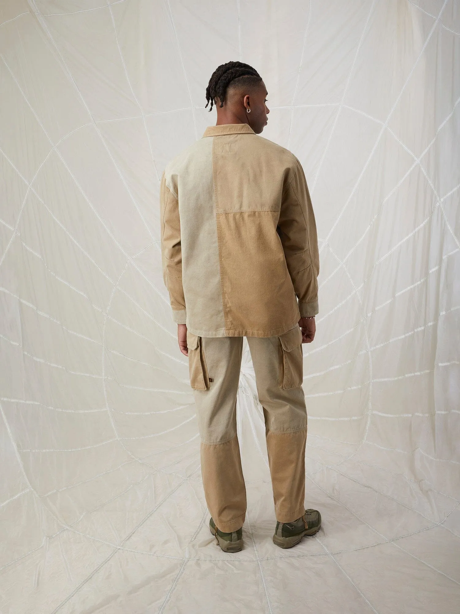 MIXED MEDIA SHIRT JACKET