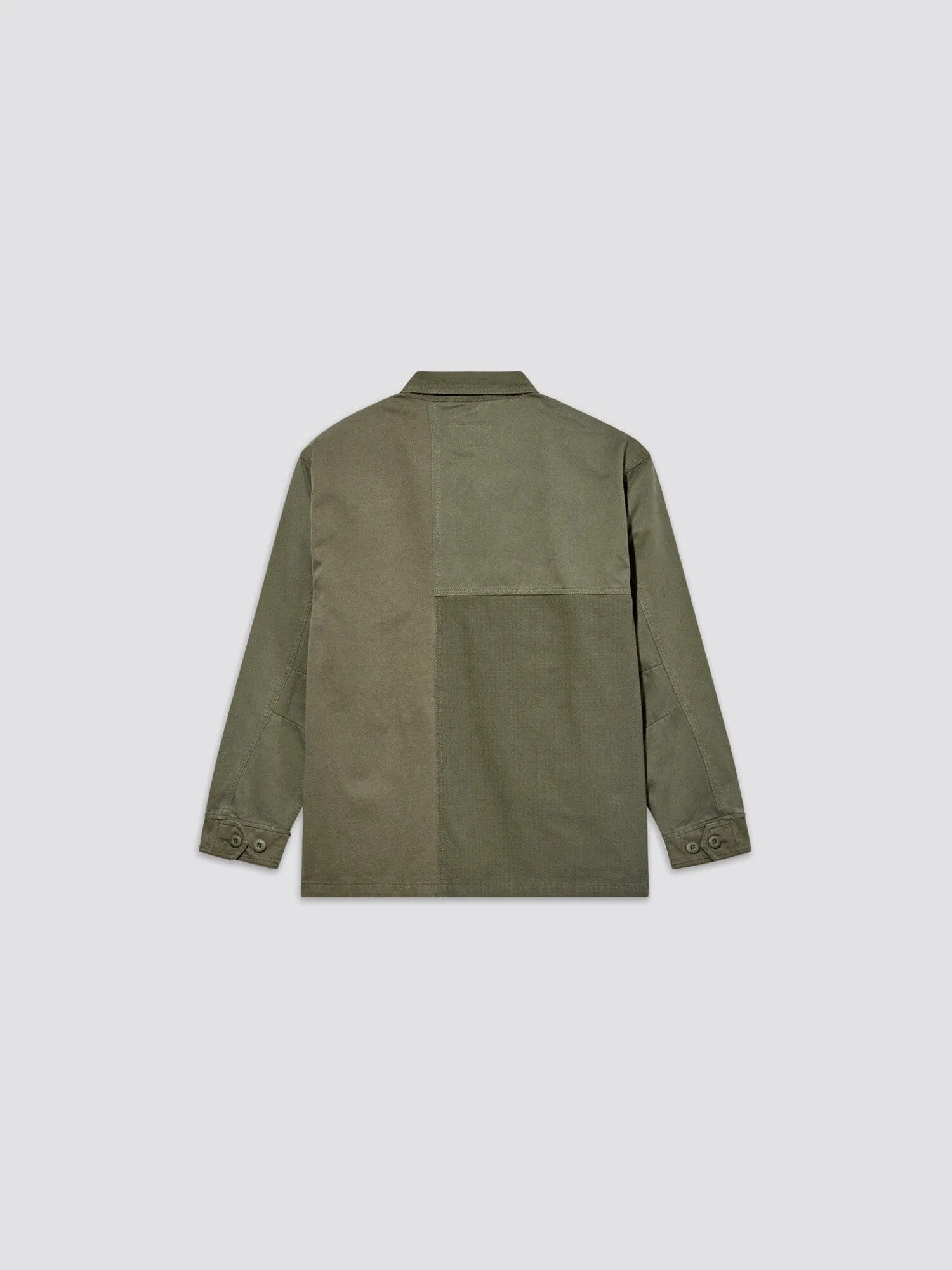 MIXED MEDIA SHIRT JACKET