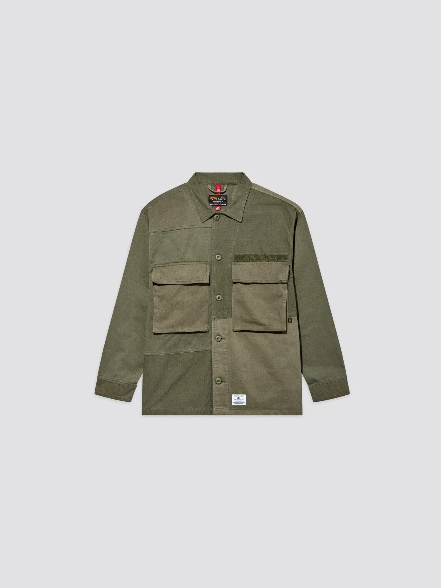 MIXED MEDIA SHIRT JACKET