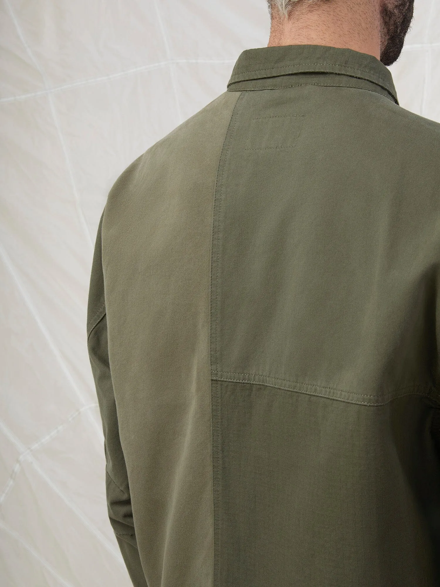 MIXED MEDIA SHIRT JACKET