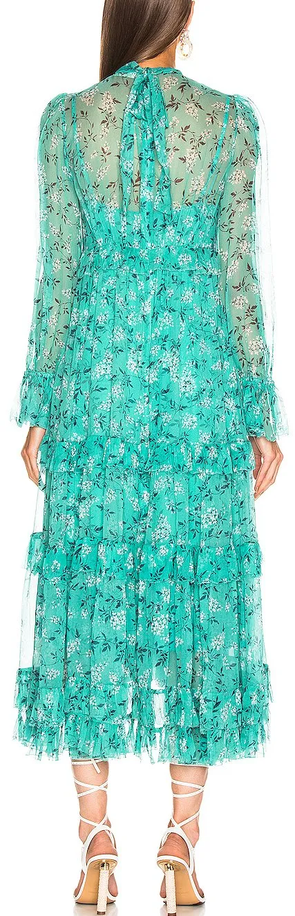 'Moncur' Gathered Frill Dress