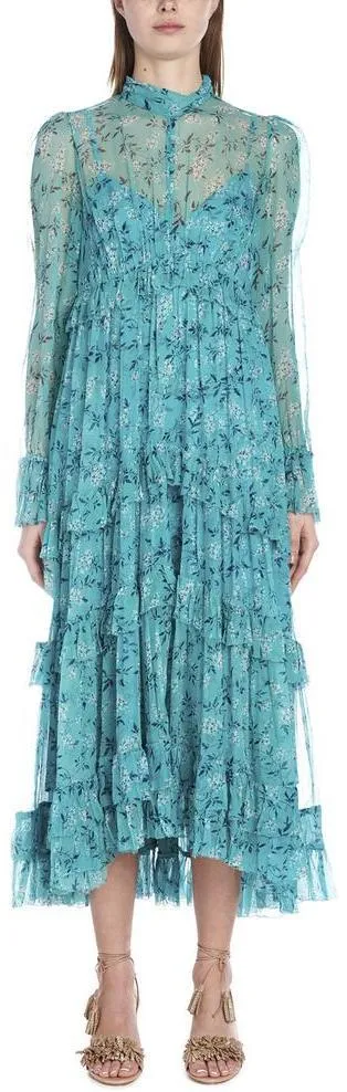 'Moncur' Gathered Frill Dress