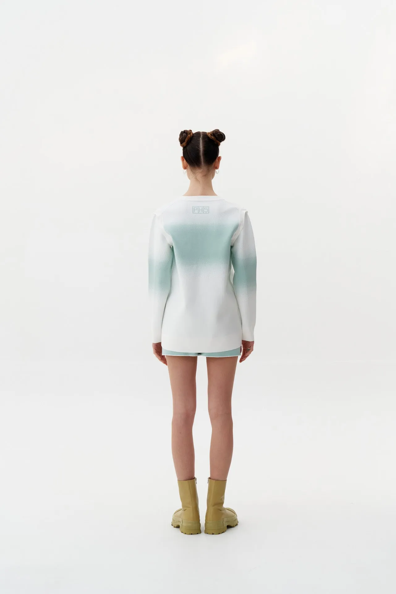 NARVI "SPRAY PAINTED" OVERSIZED CARDIGAN WITH DETACHABLE SLEEVES