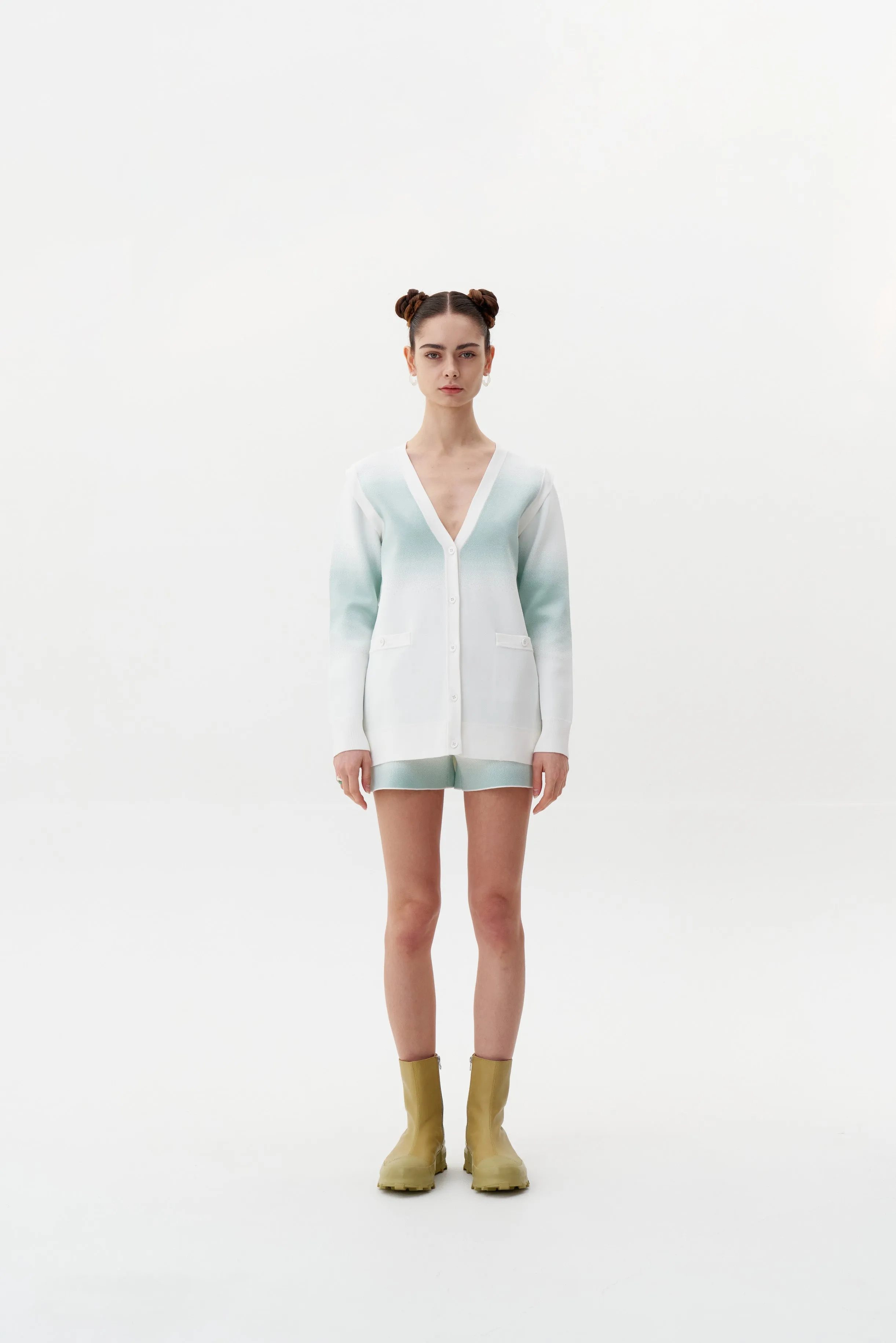 NARVI "SPRAY PAINTED" OVERSIZED CARDIGAN WITH DETACHABLE SLEEVES