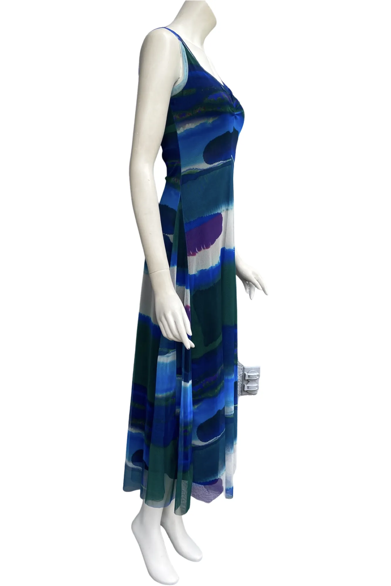Odette V-Neckline Sleeveless Mid-Length Fit N Flare Jersey Dress
