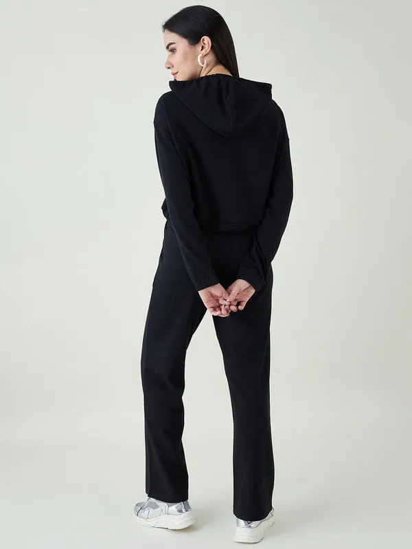 Odour Free Full Sleeves Hooded Neck Sweatshirt & Flared Trousers For Women