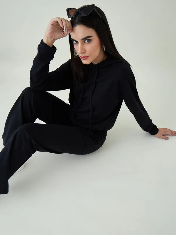 Odour Free Full Sleeves Hooded Neck Sweatshirt & Flared Trousers For Women