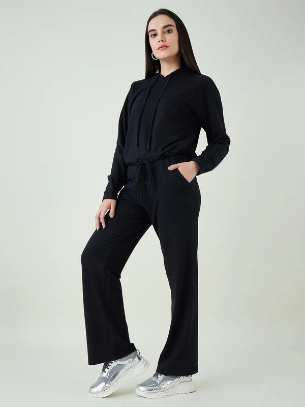 Odour Free Full Sleeves Hooded Neck Sweatshirt & Flared Trousers For Women