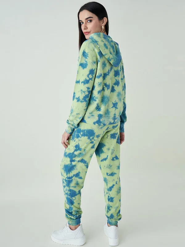 Odour Free Full Sleeves Women'S Tie & Dye Sweatshirt Co Ords