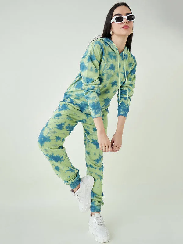 Odour Free Full Sleeves Women'S Tie & Dye Sweatshirt Co Ords