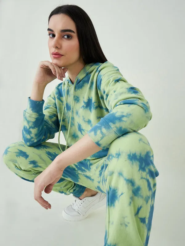 Odour Free Full Sleeves Women'S Tie & Dye Sweatshirt Co Ords
