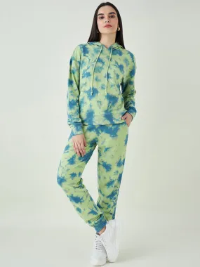Odour Free Full Sleeves Women'S Tie & Dye Sweatshirt Co Ords