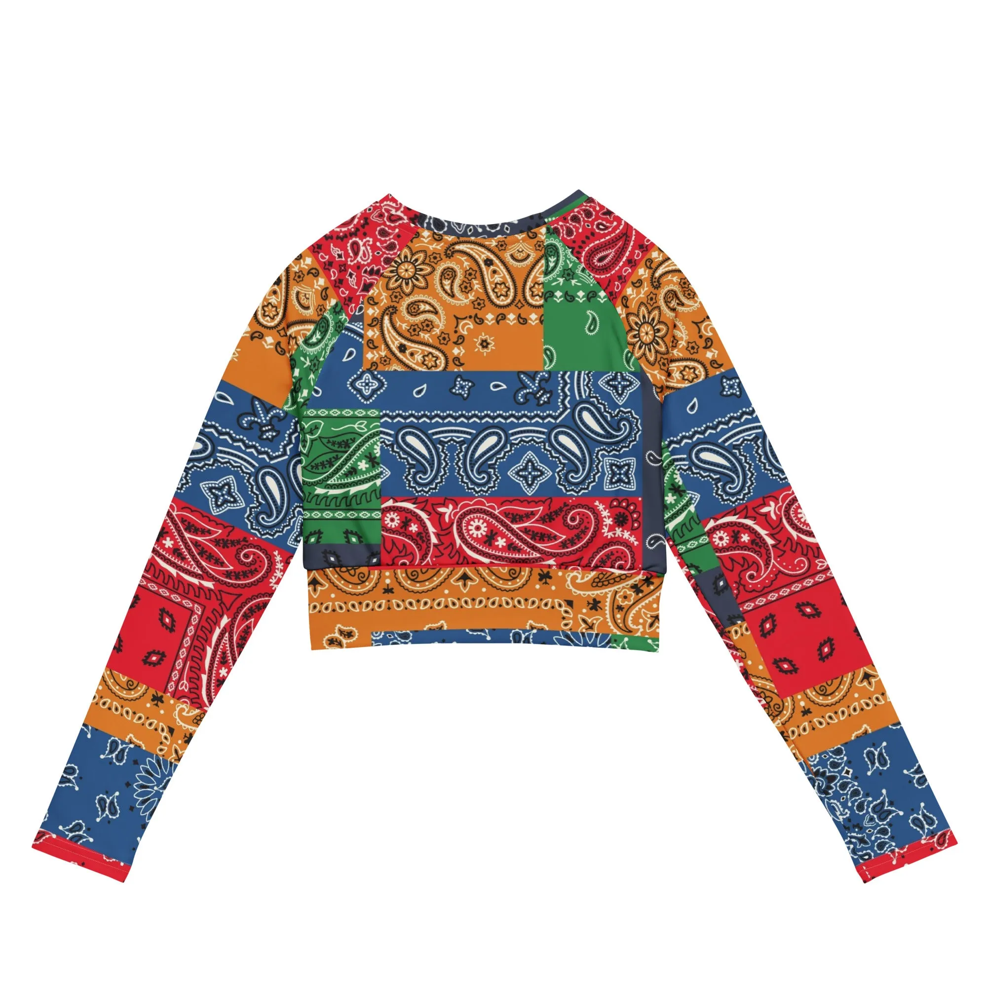 Paisley Bandana Recycled long-sleeve crop top