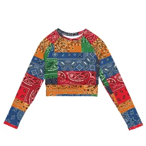 Paisley Bandana Recycled long-sleeve crop top