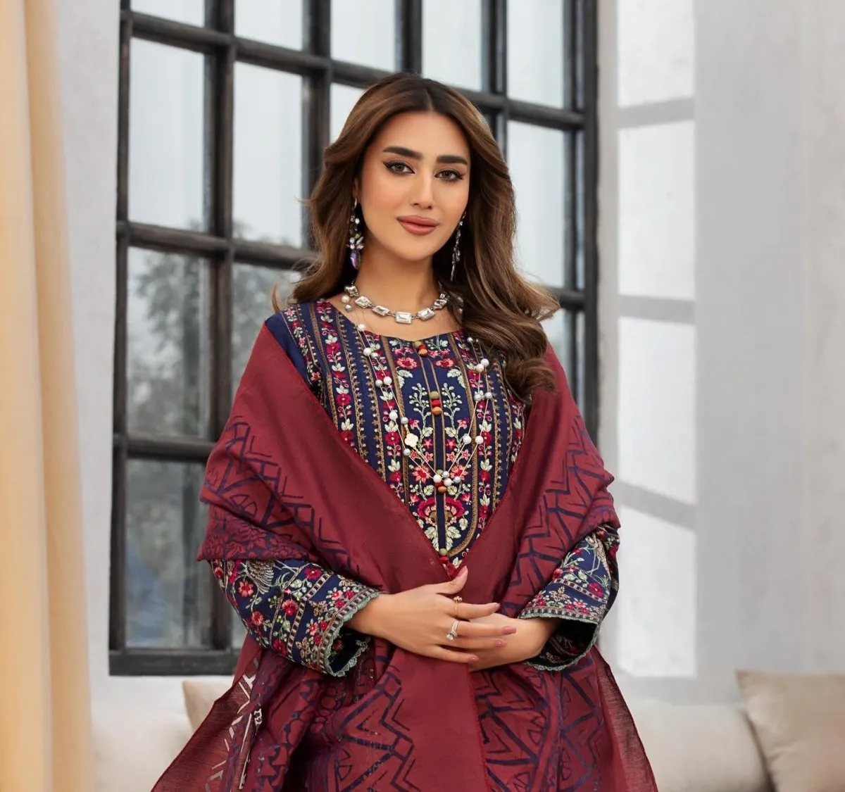 Parishey Embroidered 3 Piece Pakistani Suit PAR11