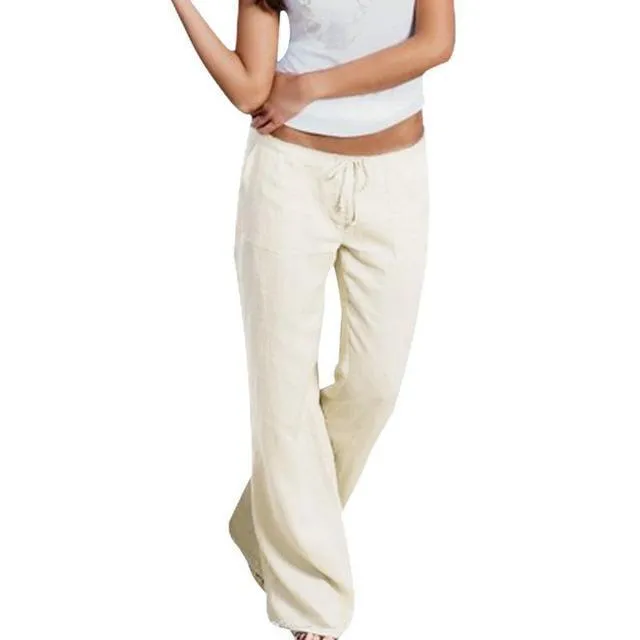 Plus Size - Wide Leg Line Pants Casual Loose Trousers Bottom (US 6-16 / S-5XL)