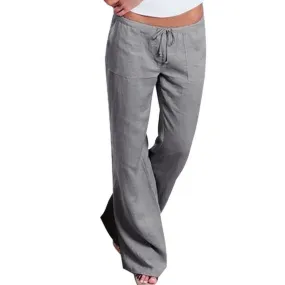 Plus Size - Wide Leg Line Pants Casual Loose Trousers Bottom (US 6-16 / S-5XL)