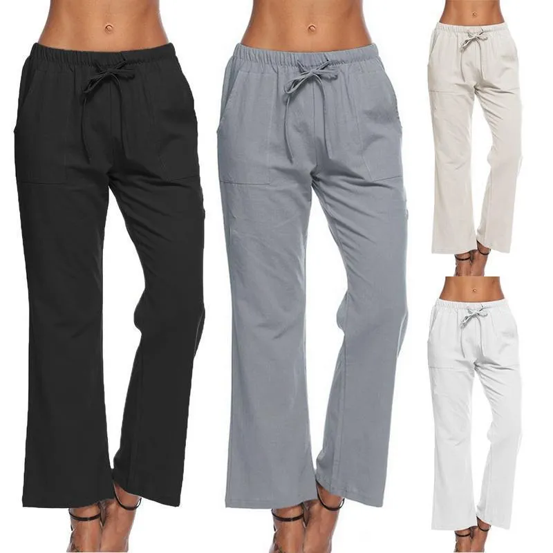 Plus Size - Wide Leg Line Pants Casual Loose Trousers Bottom (US 6-16 / S-5XL)