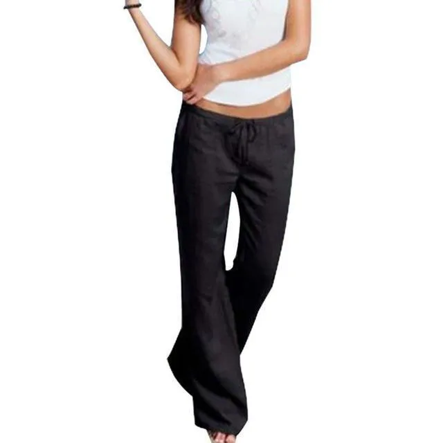 Plus Size - Wide Leg Line Pants Casual Loose Trousers Bottom (US 6-16 / S-5XL)