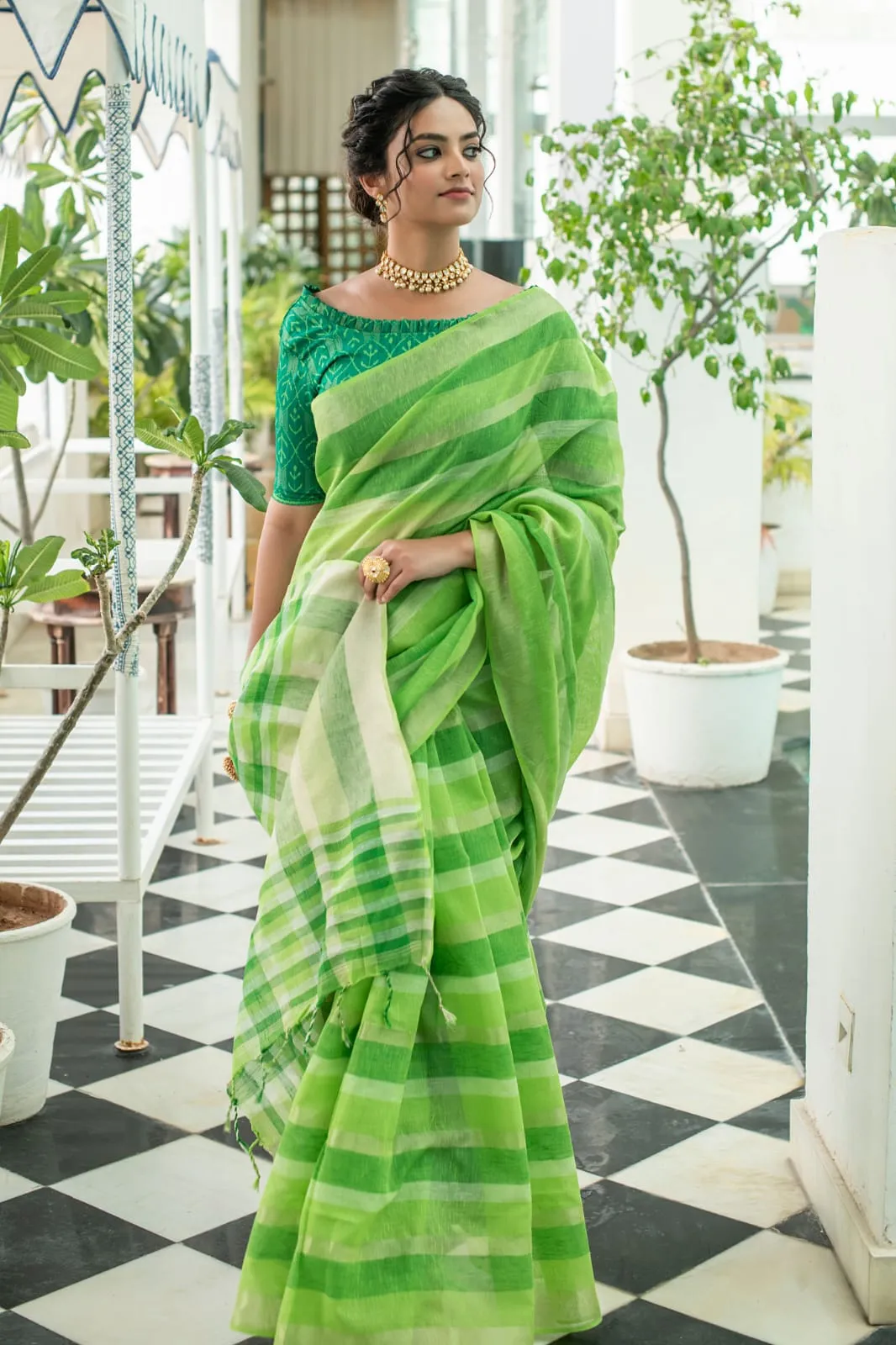Pure Linen Saree