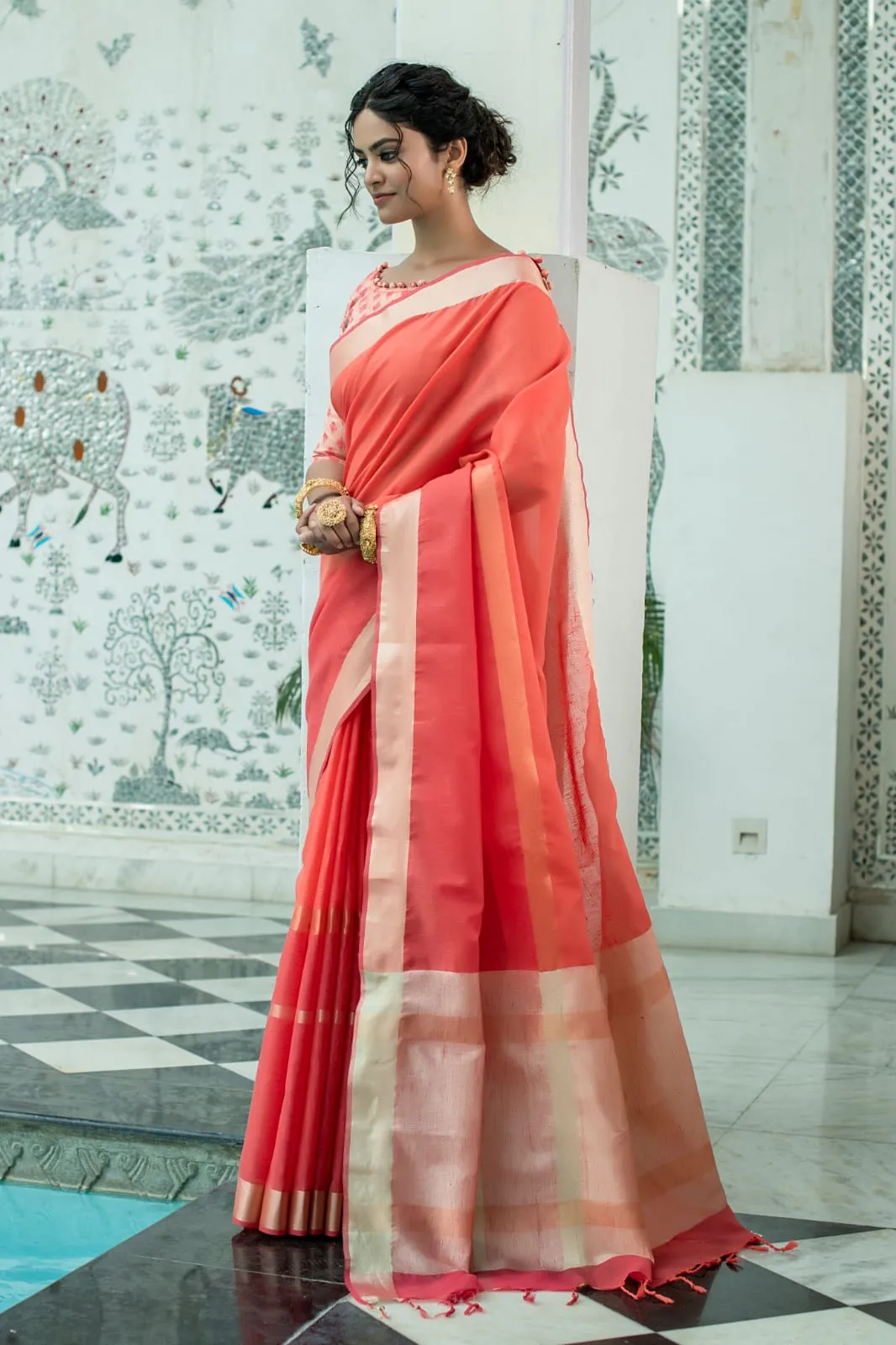 Pure Linen Saree