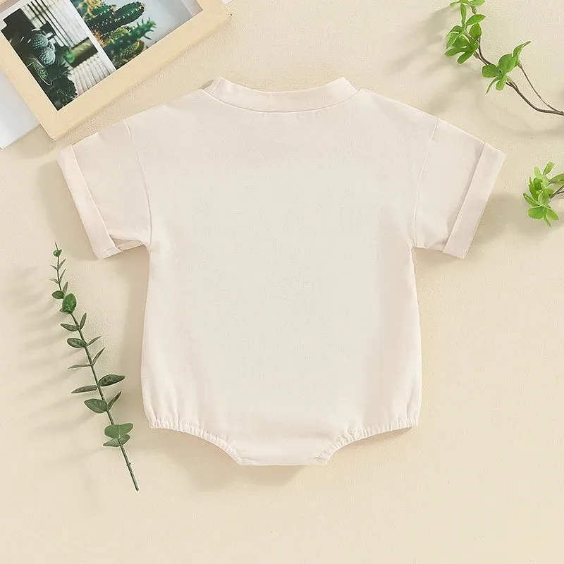 "Moody" Short Sleeved Cow Onesie