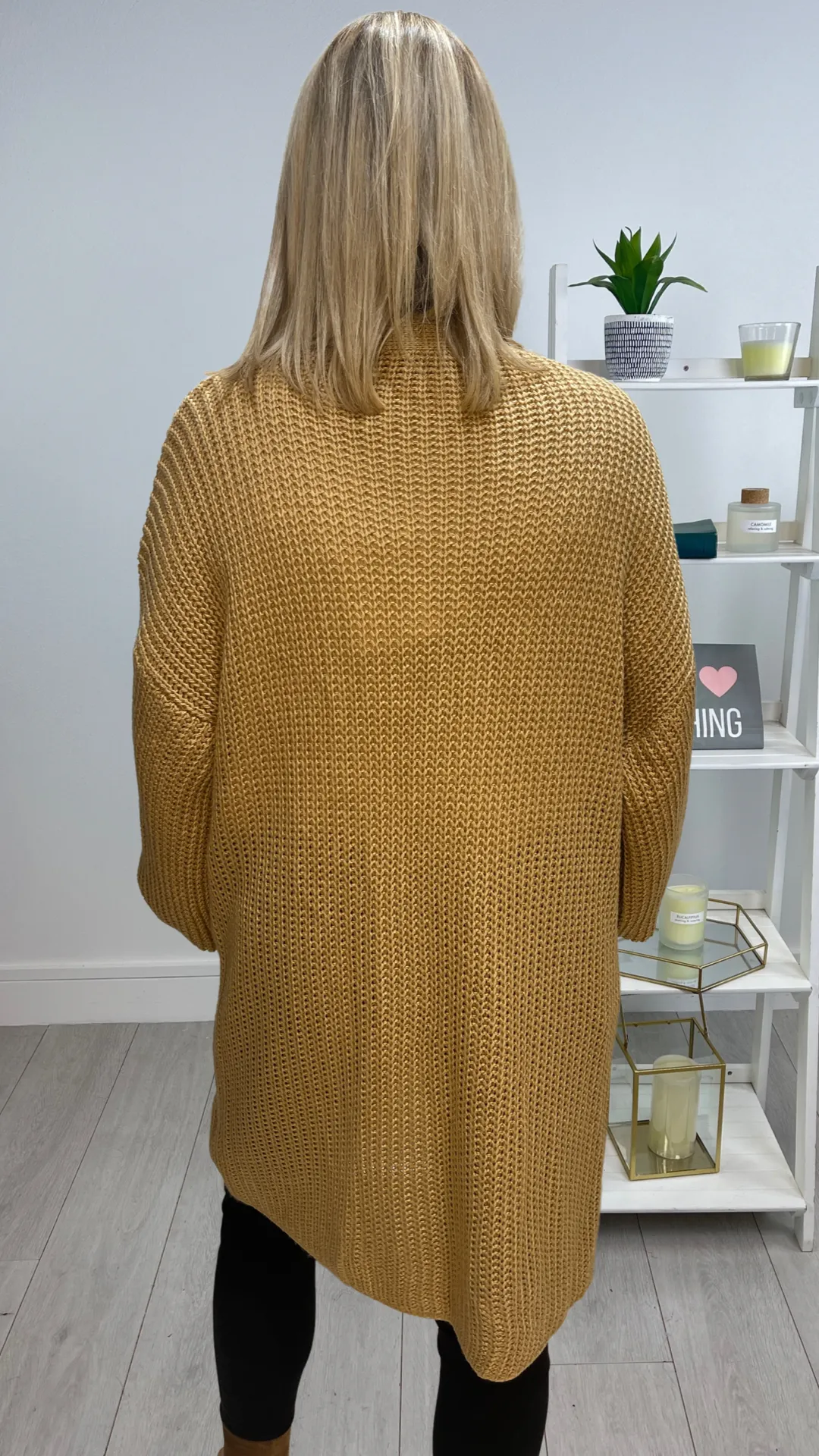 Suzie  - Camel Oversized Mid-Length Knit Cardi