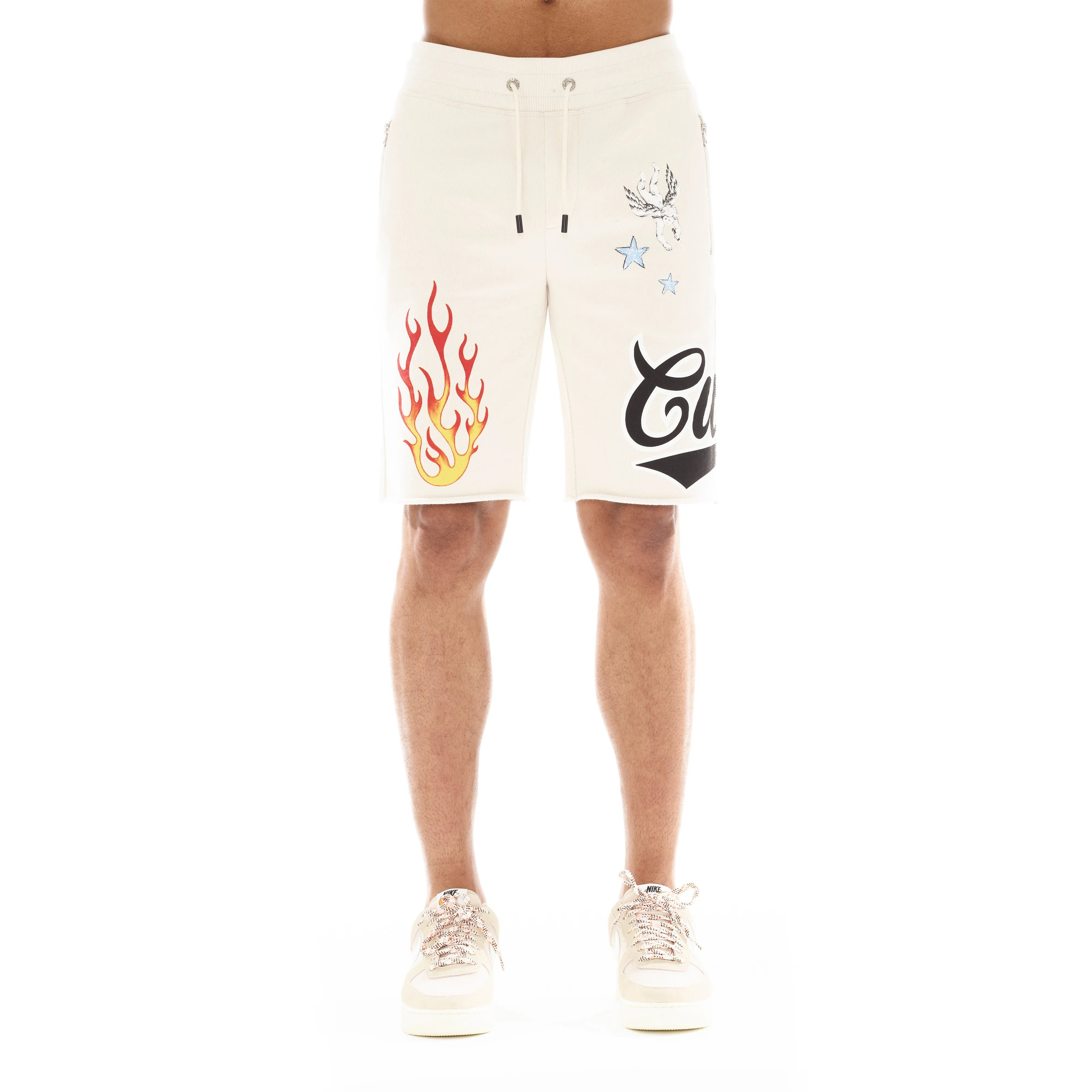 SWEATSHORTS IN WINTER WHITE GRAFFITI