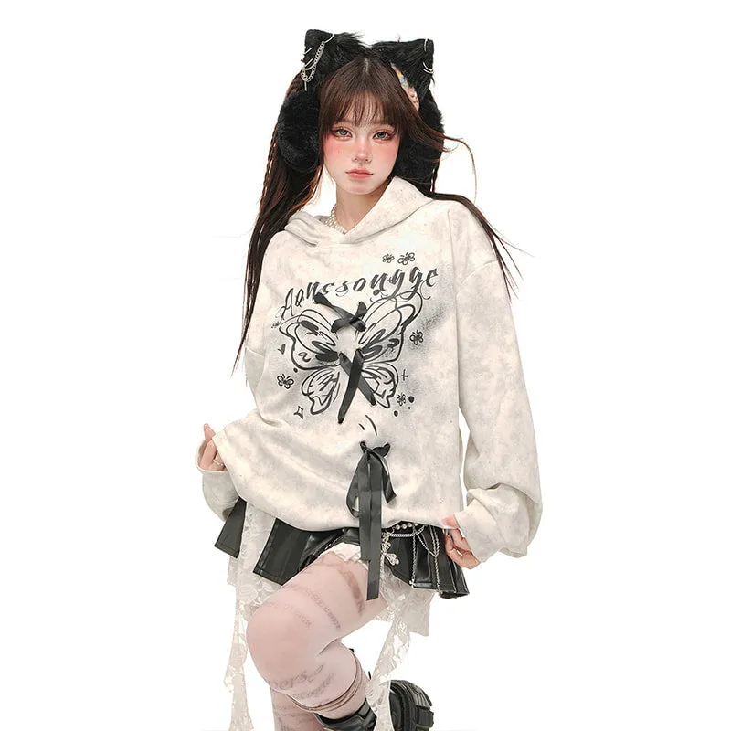 Sweet Cute Style Pink Hooded Sweatshirt