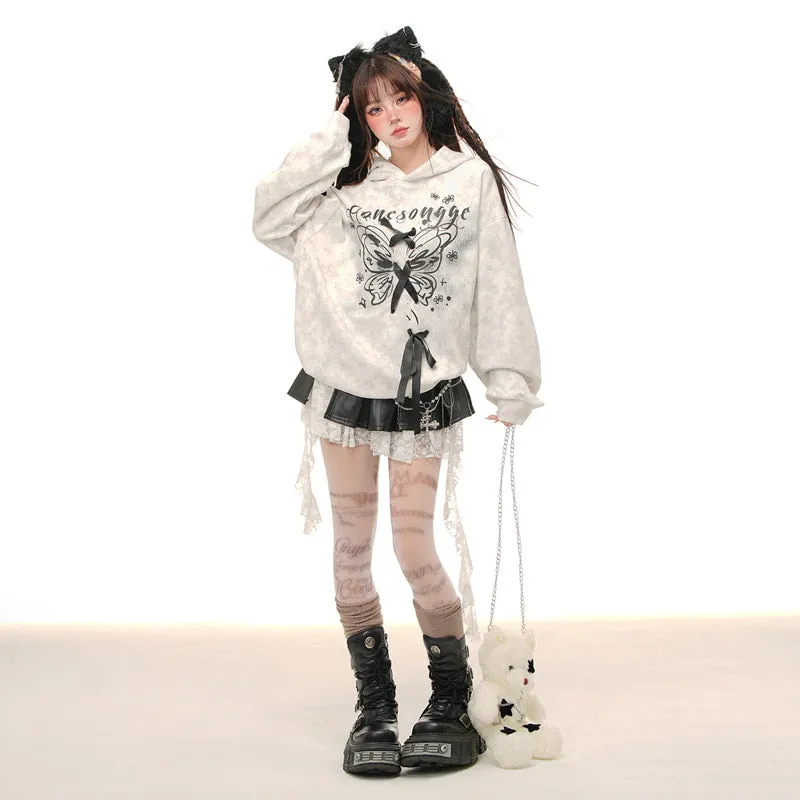 Sweet Cute Style Pink Hooded Sweatshirt