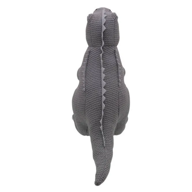 T-Rex Soft Toy (Medium Grey) -  Wilberry Knitted