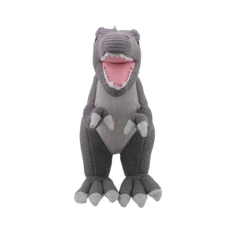 T-Rex Soft Toy (Medium Grey) -  Wilberry Knitted