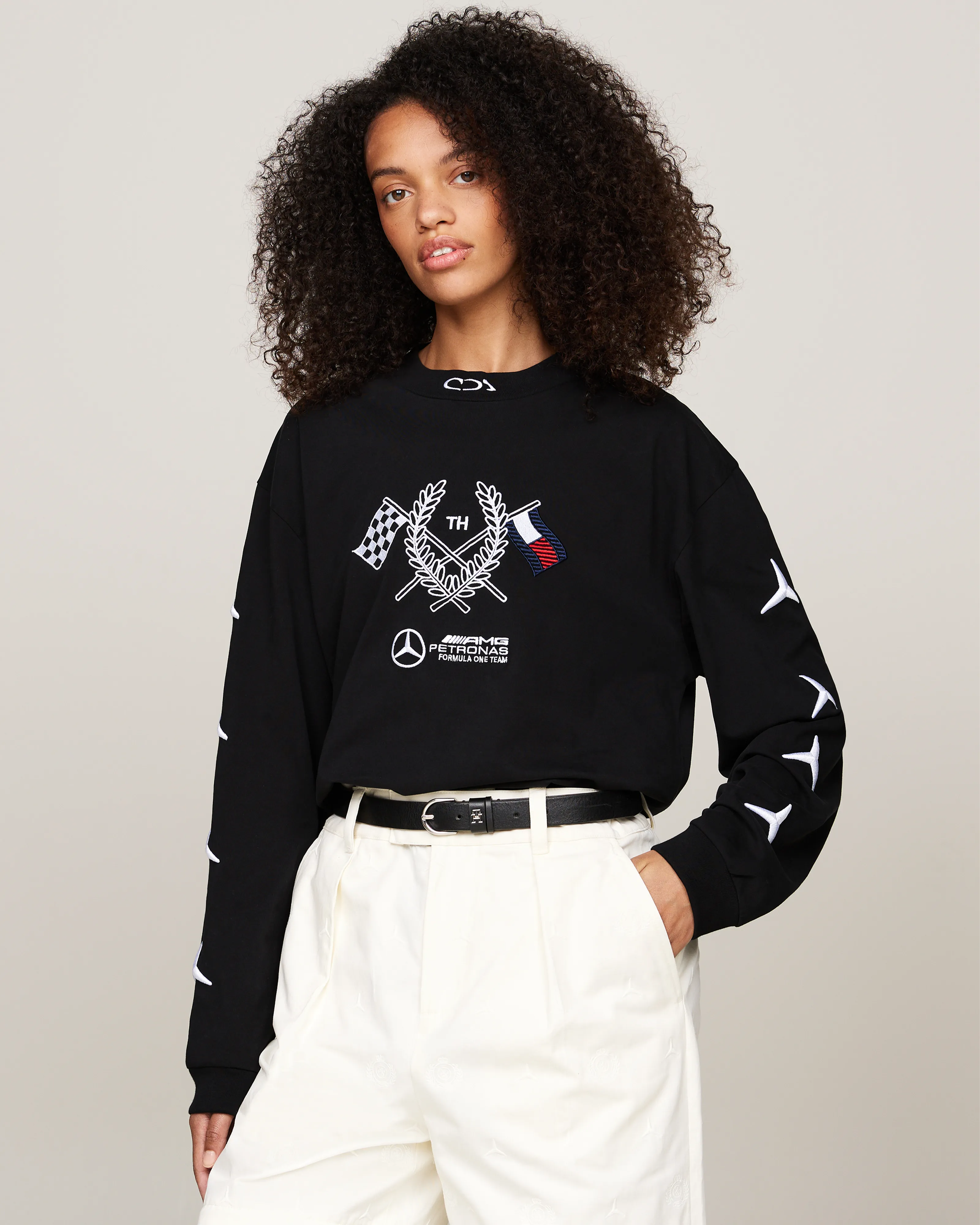 Tommy x Mercedes-AMG F1 x Clarence Ruth Longsleeve Tee Black