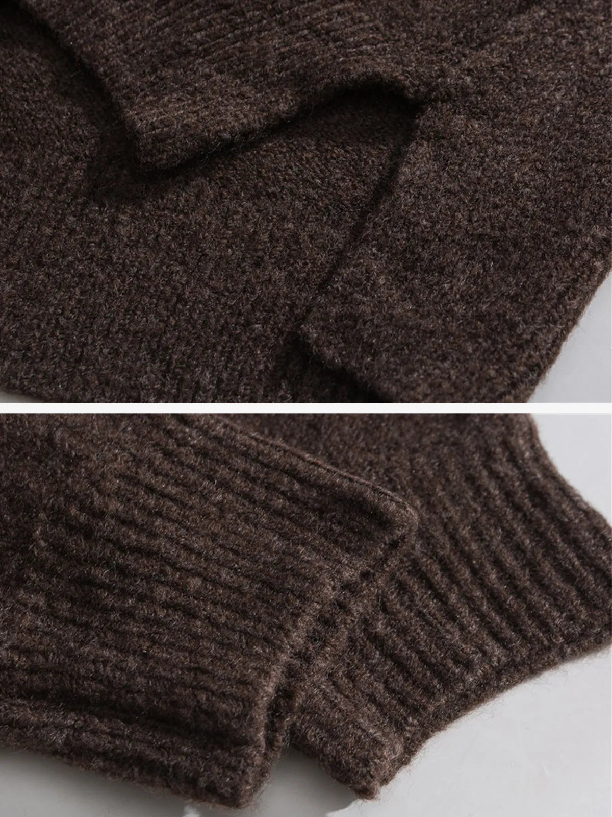 Vintage Ethnic Style Ribbed Trim Crewneck Knitted Sweater