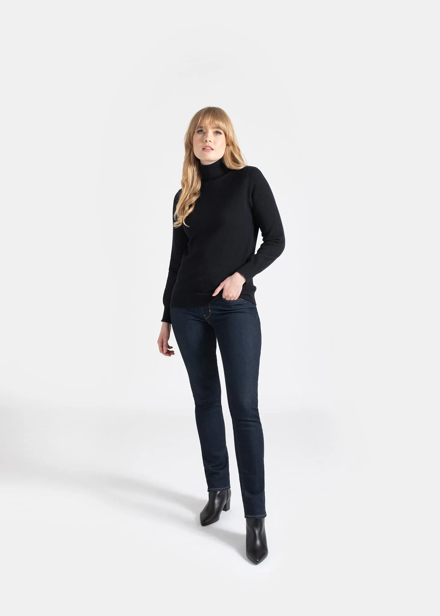 Women's Roll Neck Jumper Navy